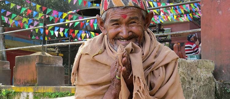 anziano al Tempio di Pharping (Nepal)