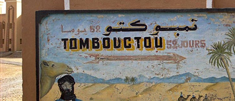 insegna per Timbuctu (Zagora, Marocco)